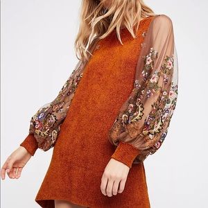 NWT: Free People Hidden Garden Tunic in Terra Cotta